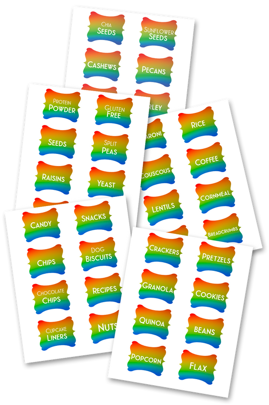 Rainbow Pantry Labels