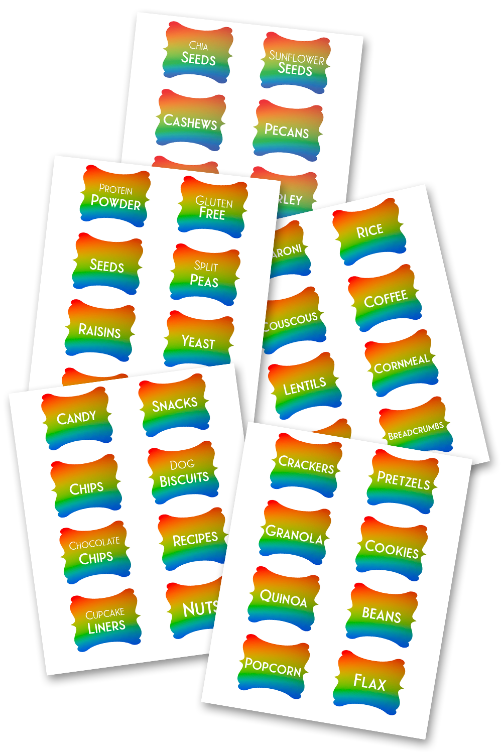 Rainbow Pantry Labels