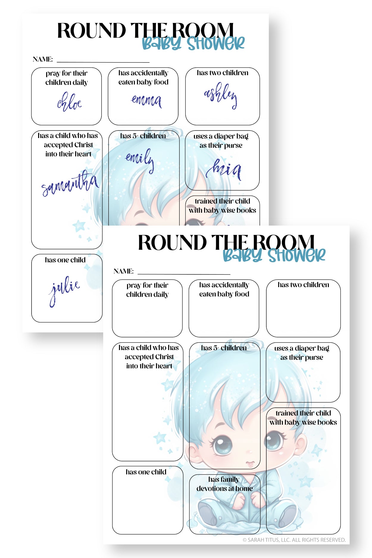 Round the Room Baby Shower (Boy)