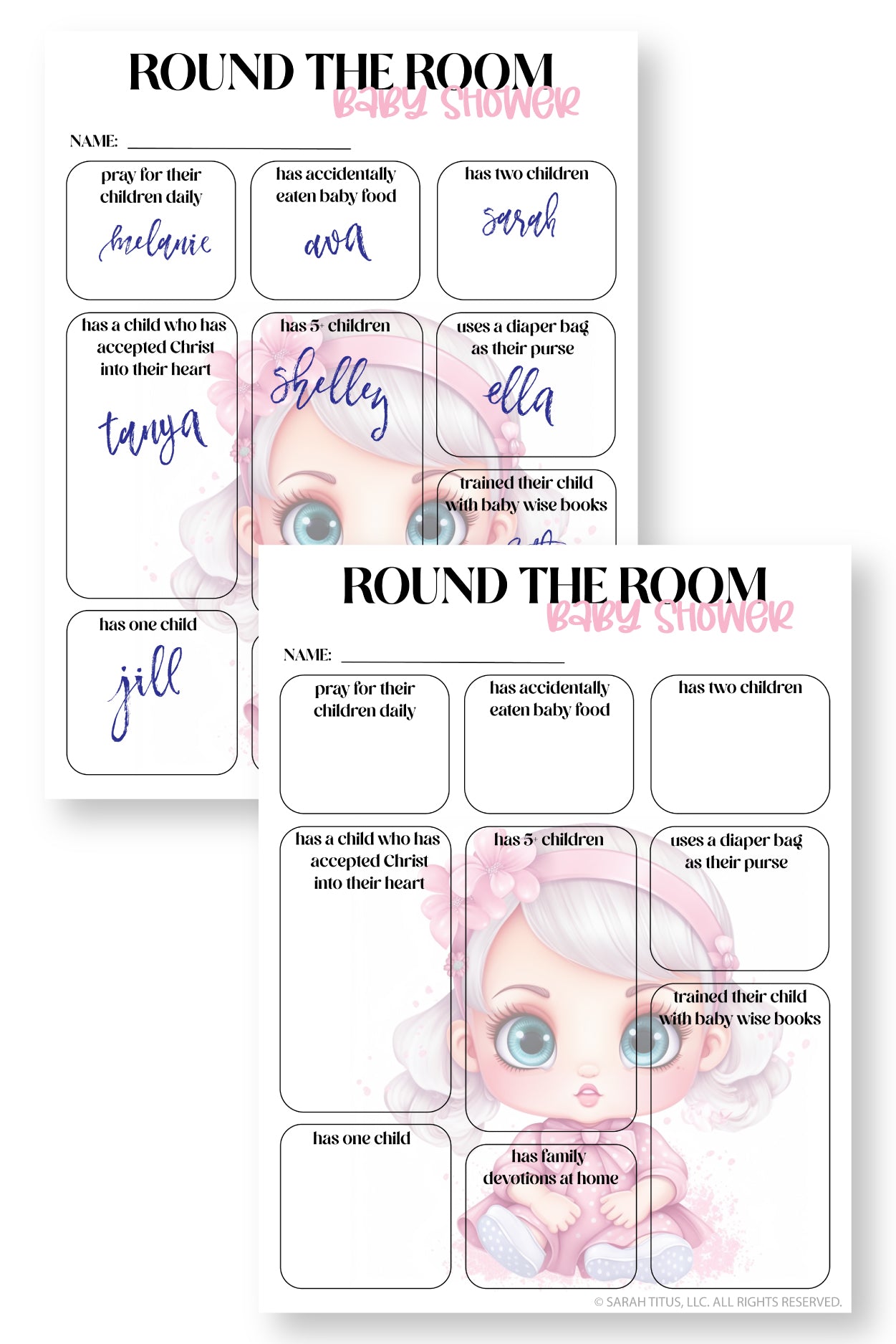 Round the Room Baby Shower (Girl)