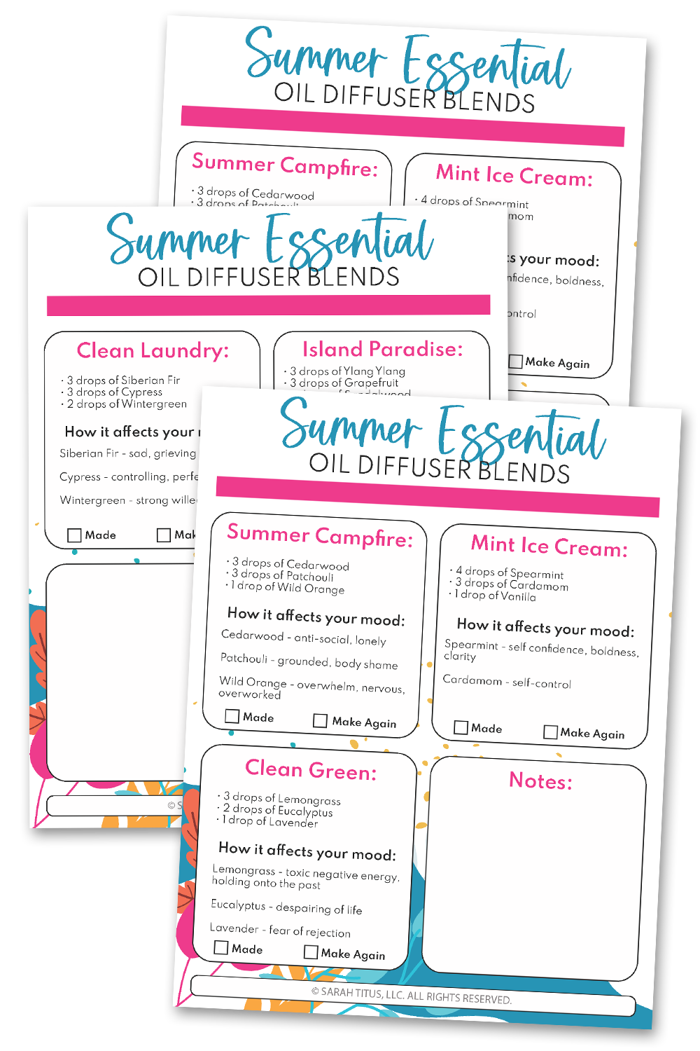 Summer Essential Oil Diffuser Blends