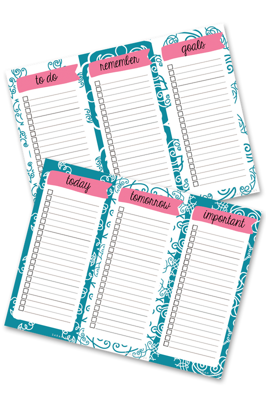 Teal To Do List Bookmarks