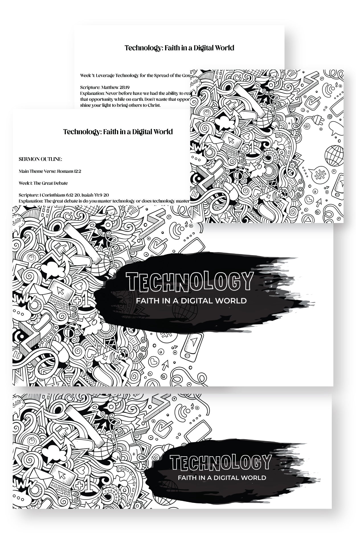 Technology Sermon Series Graphics (+5 week sermon outline)