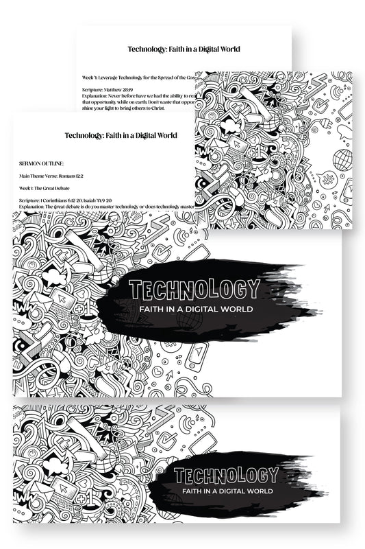 Technology Sermon Series Graphics (+5 week sermon outline)