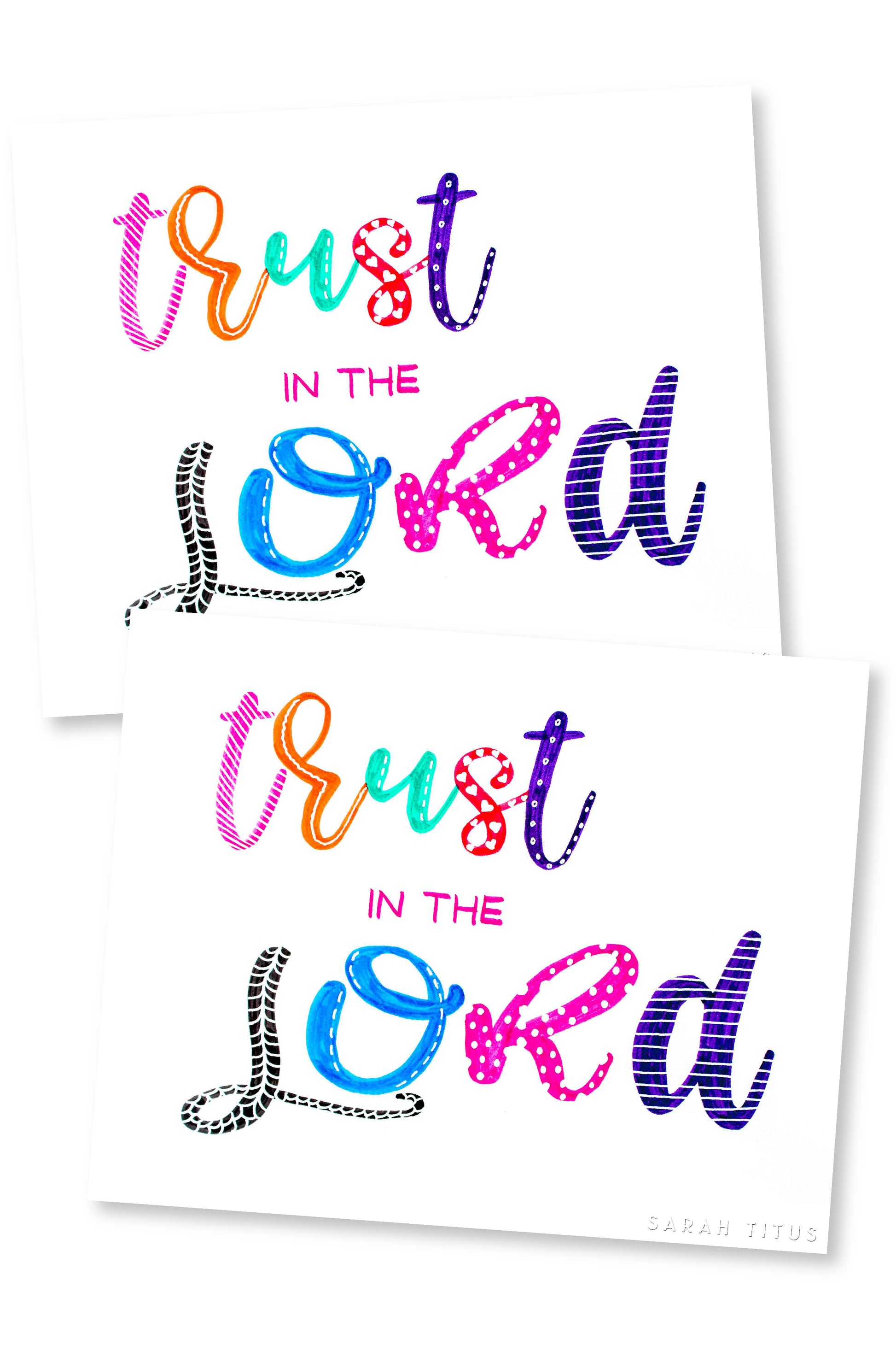 Trust in the Lord Hand Lettered Wall Art