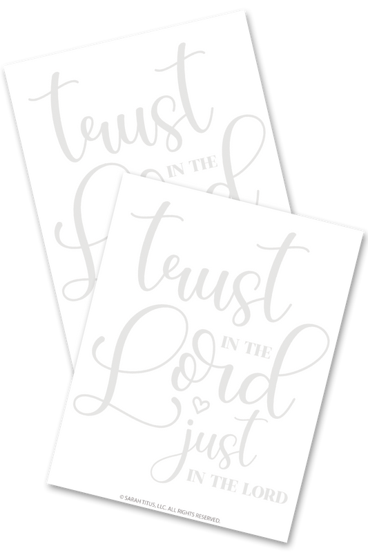 Trust in the Lord Hand Lettering Worksheet for iPads