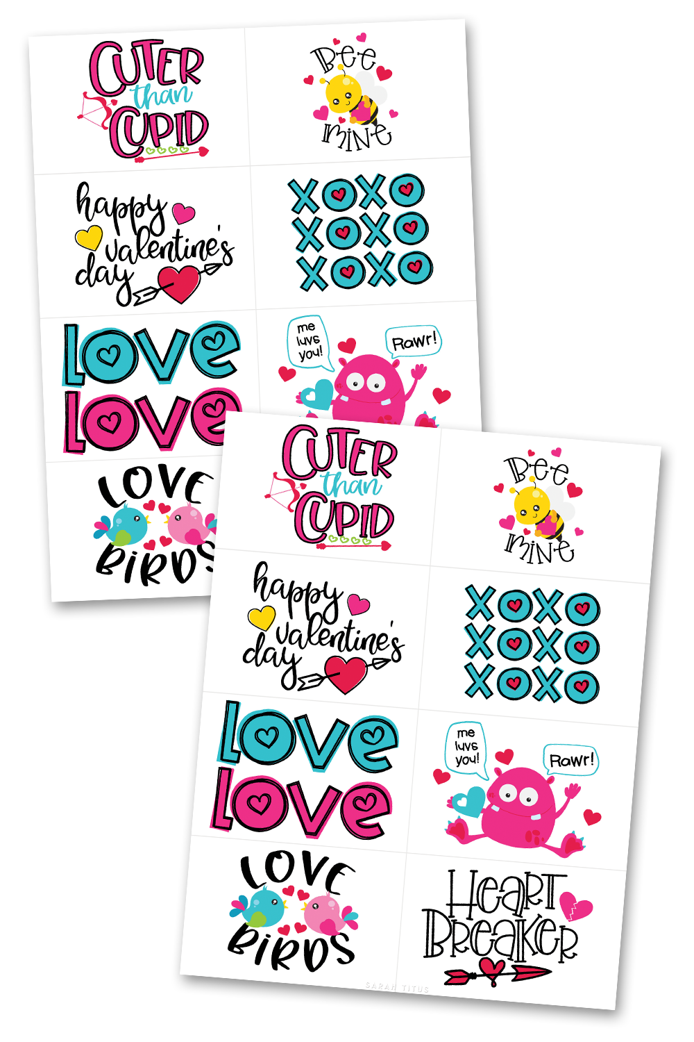 Valentine's Day Cards + Matching Gift Tags