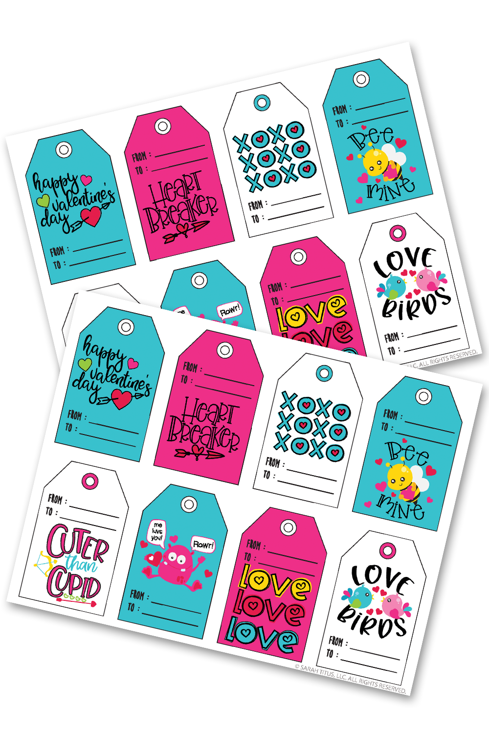 Valentine's Day Cards + Matching Gift Tags