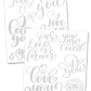 Valentine's Day Hand Lettering Worksheet Pages