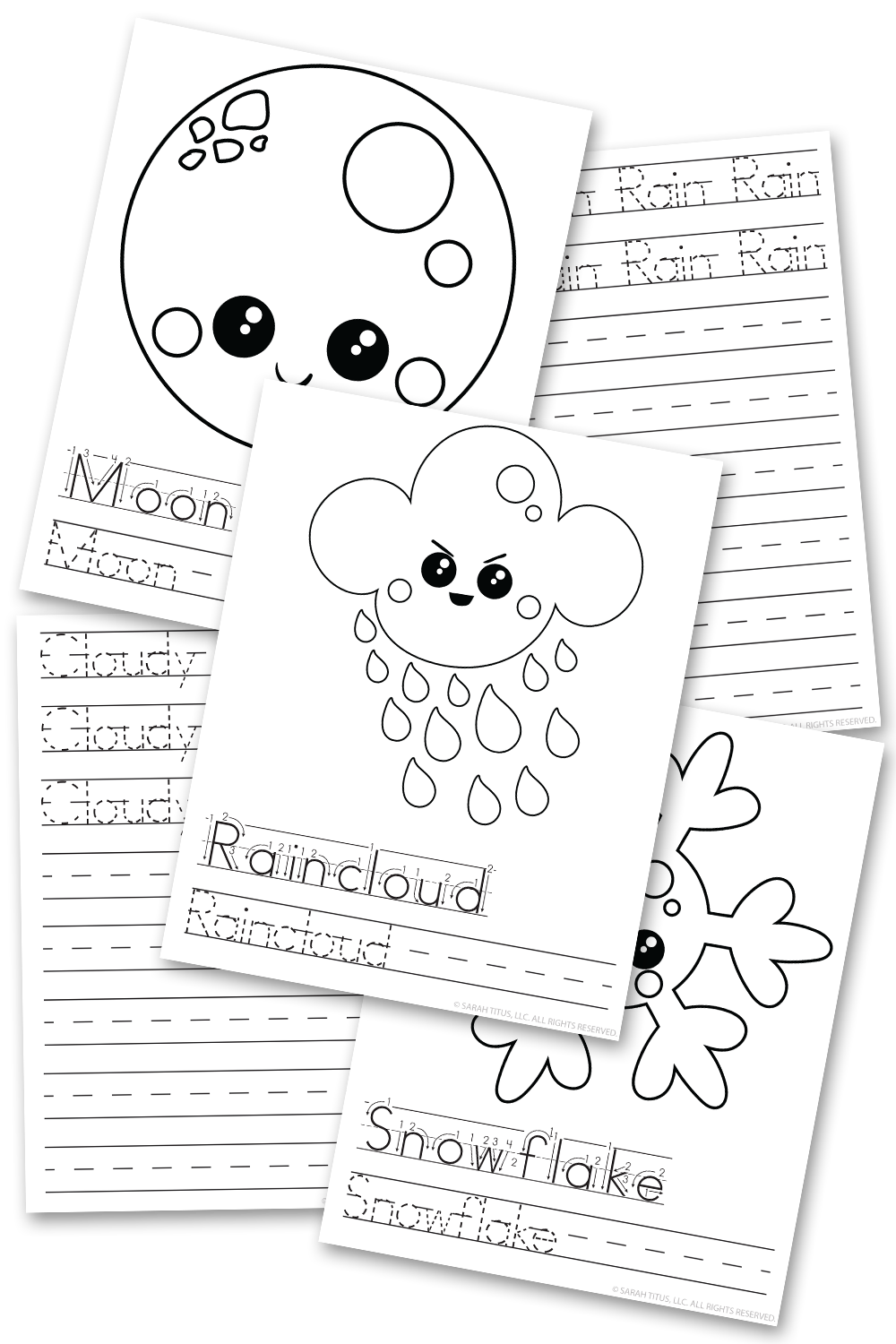 Weather Handwriting Practice Sheets