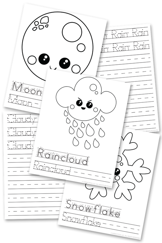 Weather Handwriting Practice Sheets