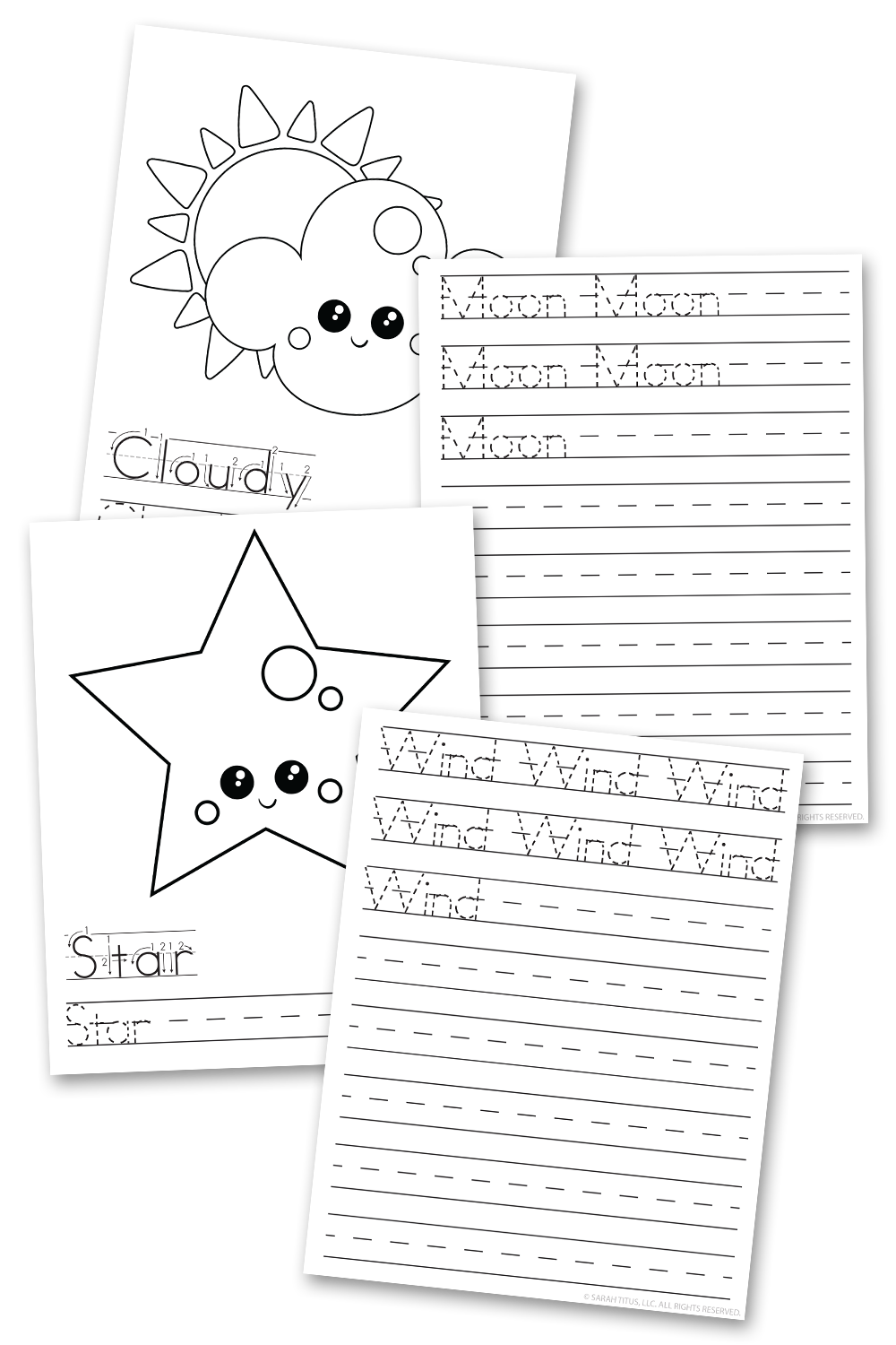 Weather Handwriting Practice Sheets