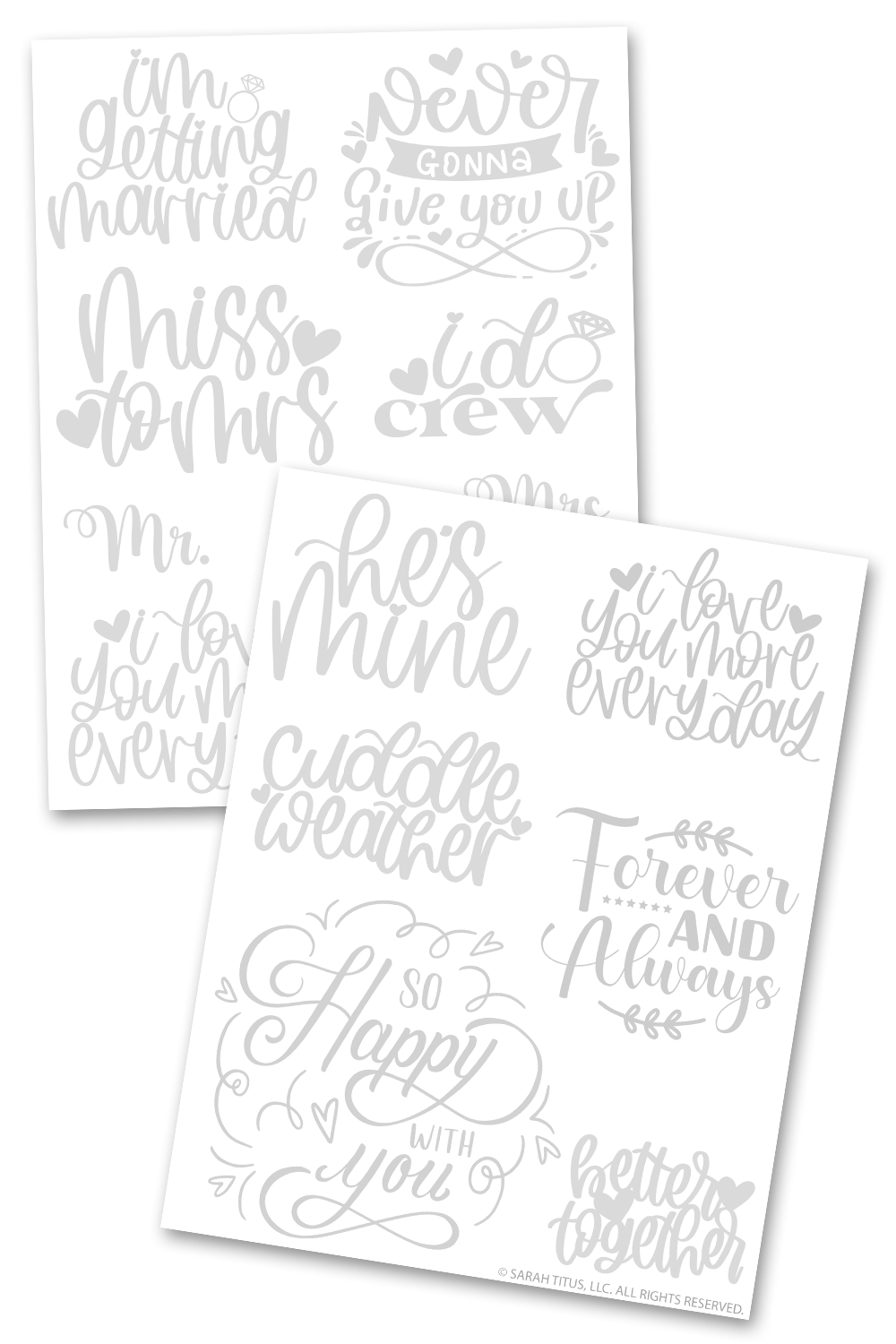 Wedding Hand Lettering Practice Sheets