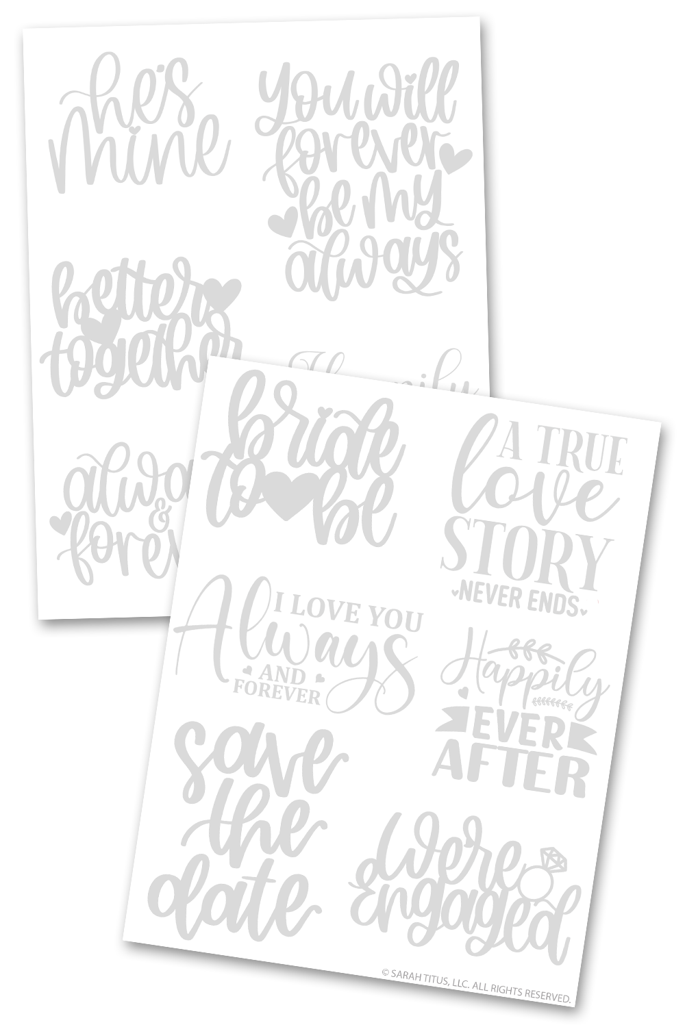 Wedding Hand Lettering Practice Sheets