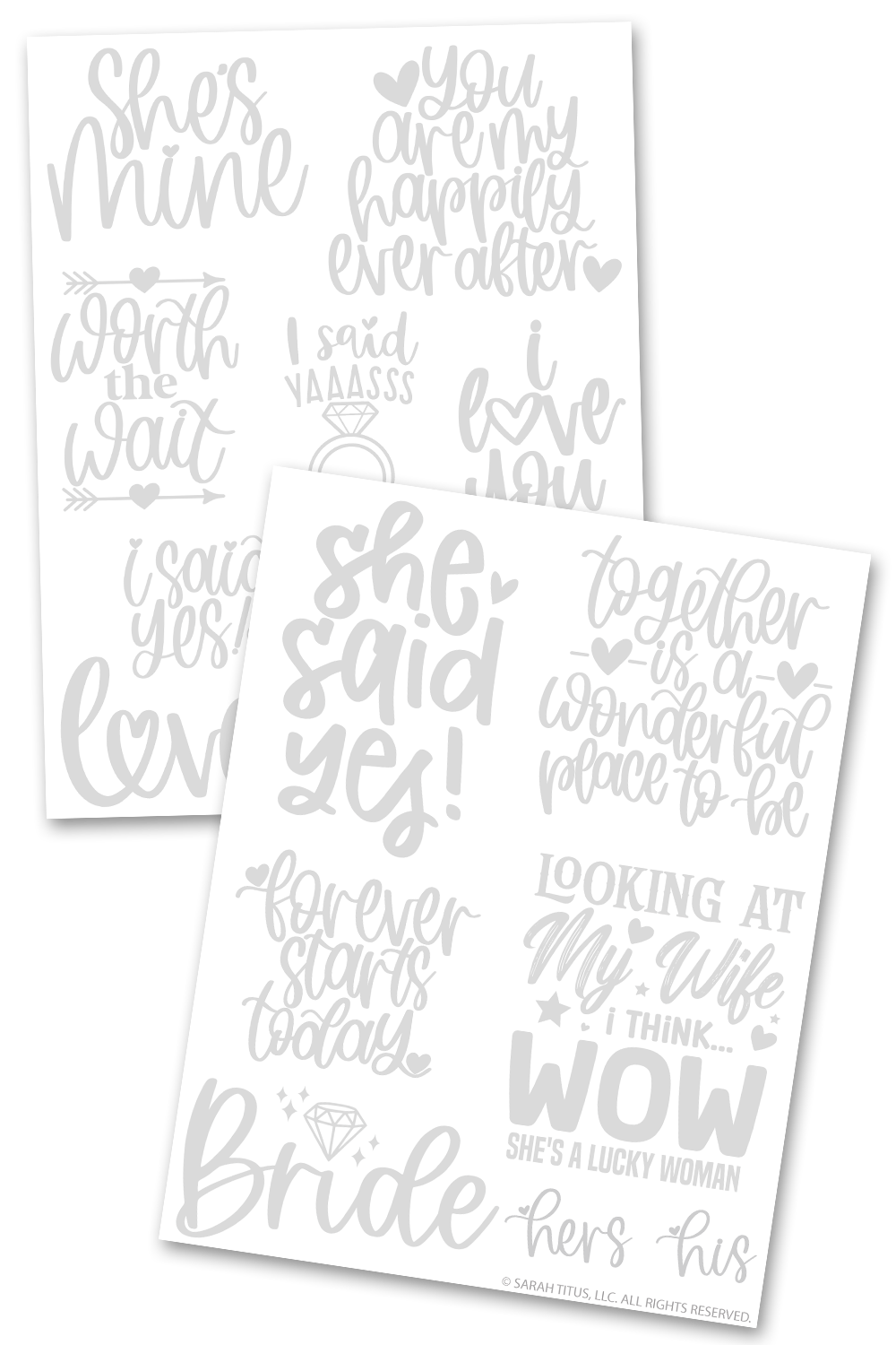 Wedding Hand Lettering Practice Sheets