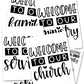 Welcome to Our Church Poster & Stickers Set