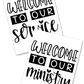 Welcome to Our Church Poster & Stickers Set