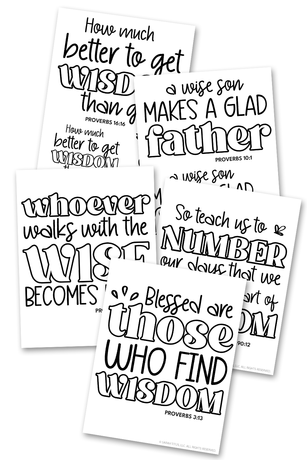 Wisdom Coloring Sheets {7 Pages} – Sarah Titus Wisdom Coloring Sheets {7 Pages} – Sarah Titus