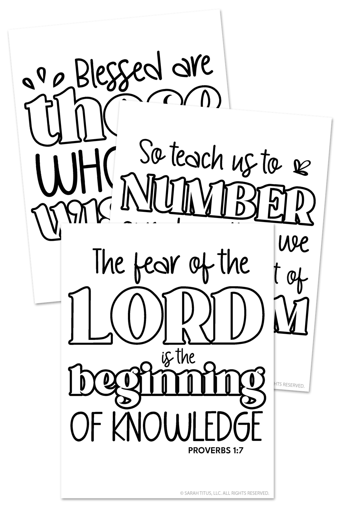 Wisdom Coloring Sheets {7 Pages} – Sarah Titus