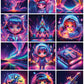 65+ Neon Christian Graphics Set