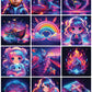 65+ Neon Christian Graphics Set