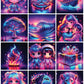 65+ Neon Christian Graphics Set