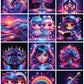 65+ Neon Christian Graphics Set