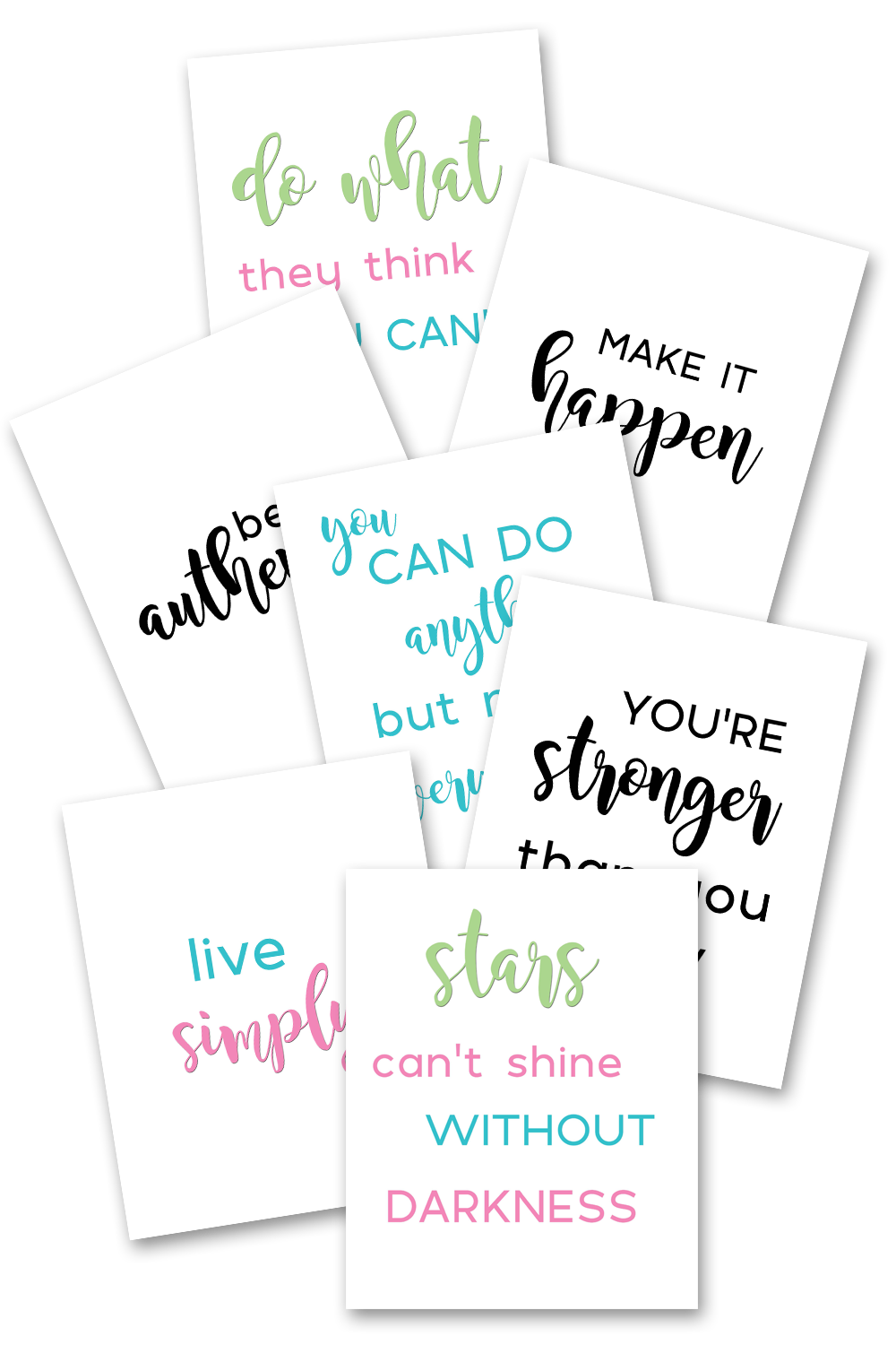 20 Inspirational Quote Wall Art Printables (Color & B/W)