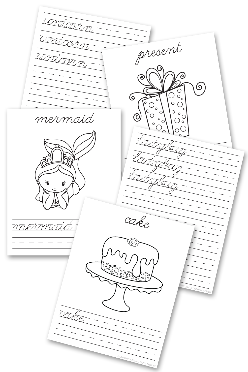 ABC Cursive Handwriting Practice Sheets {52 pages}