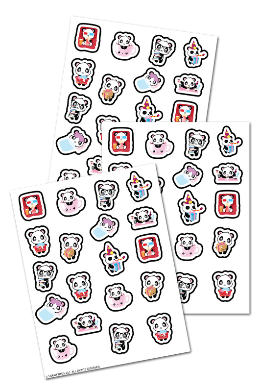 Adorable Panda Planner Stickers