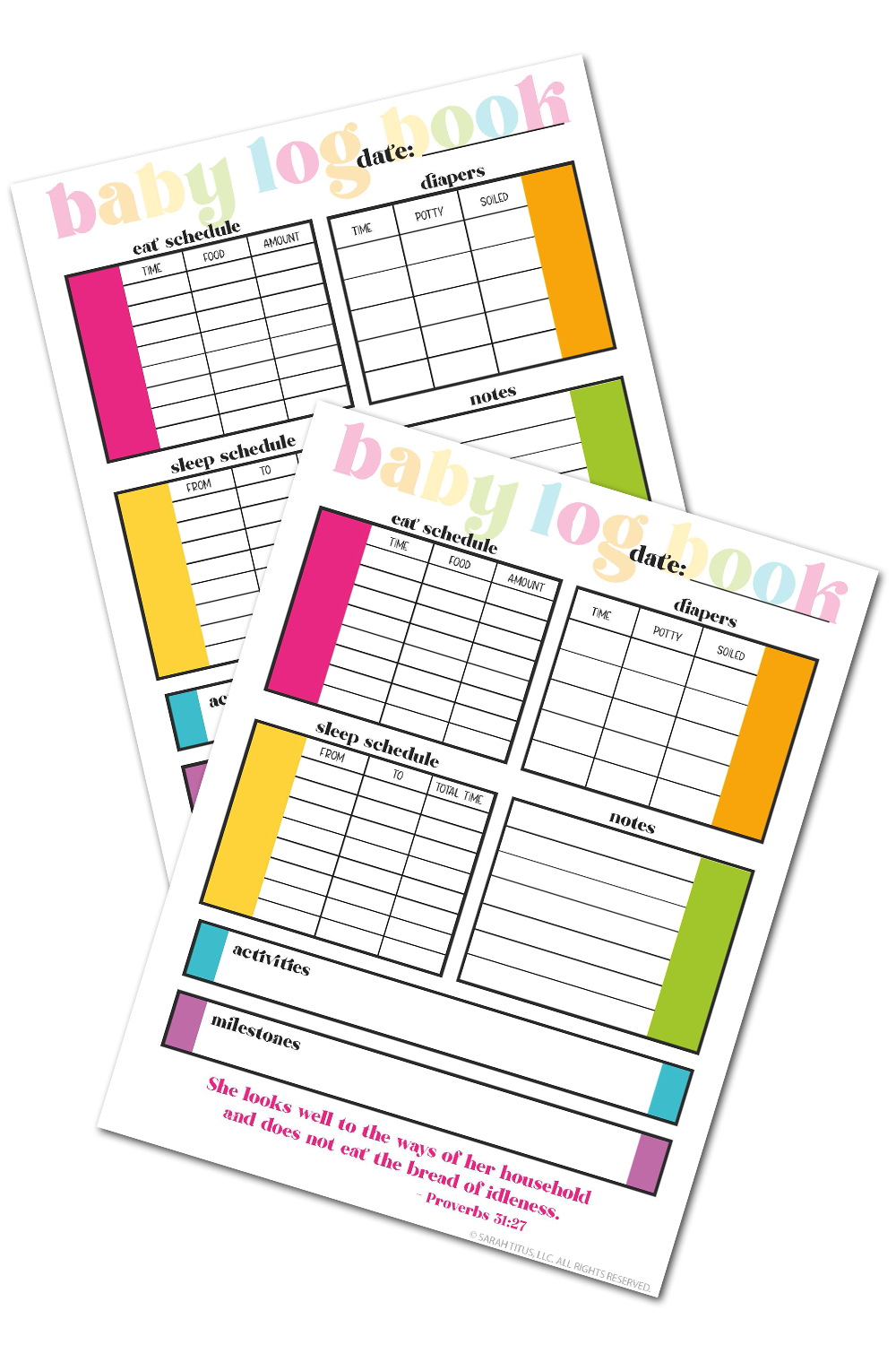 Baby Log Book Sarah Titus Baby log book sarah titus