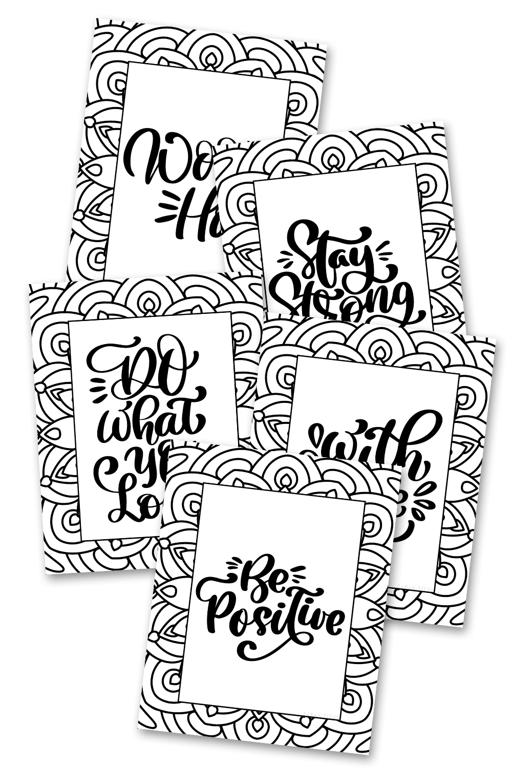 Be Positive Coloring Sheets Pack
