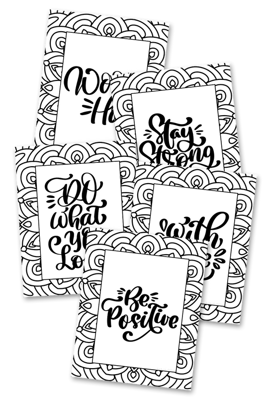 Be Positive Coloring Sheets Pack