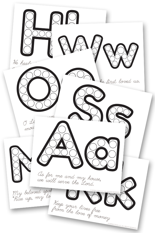 Bingo Daubers Bible Verses Alphabet {26 Pages} Sarah Titus