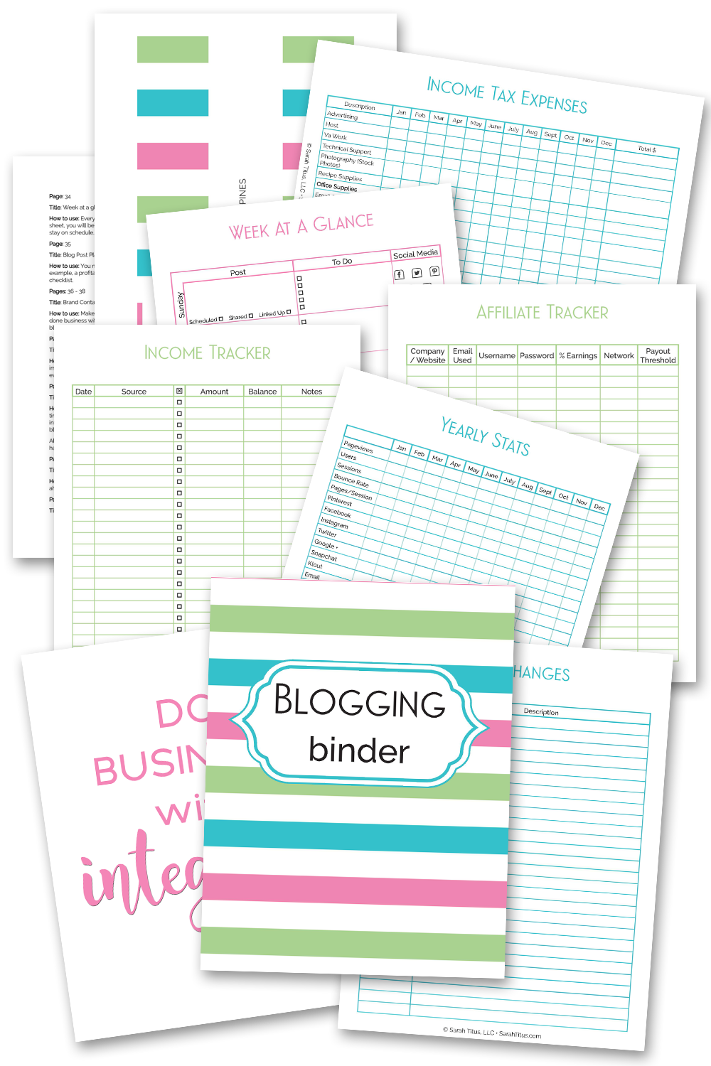 Blogging Binder {180+ pages} - Color and B/W