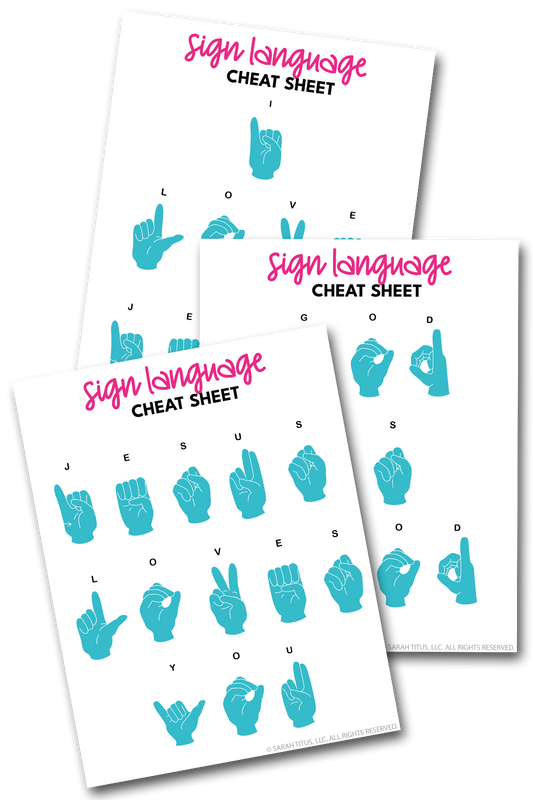 Christian Sign Language Cheat Sheets