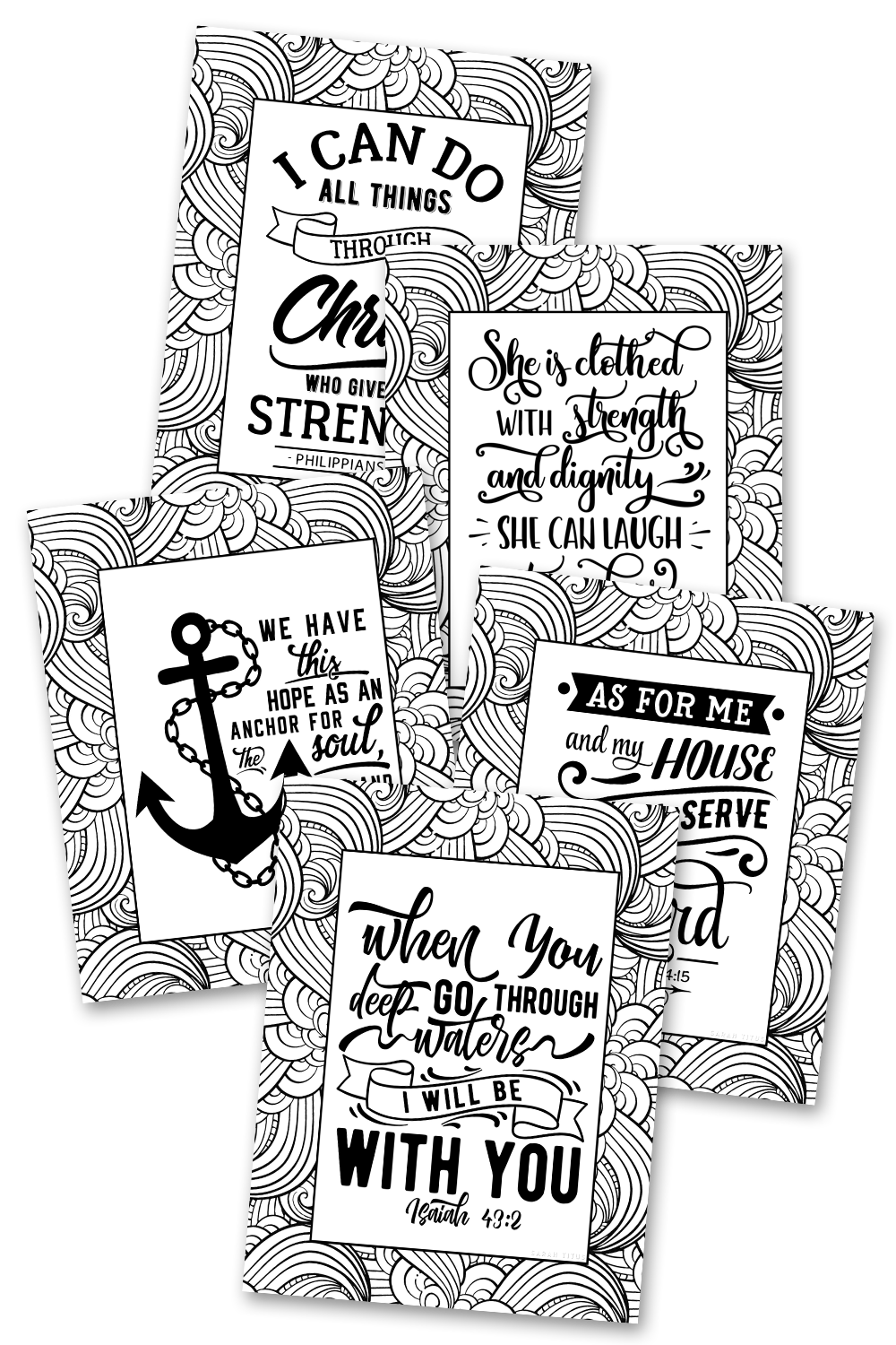 Christian Waves Coloring Sheets Pack