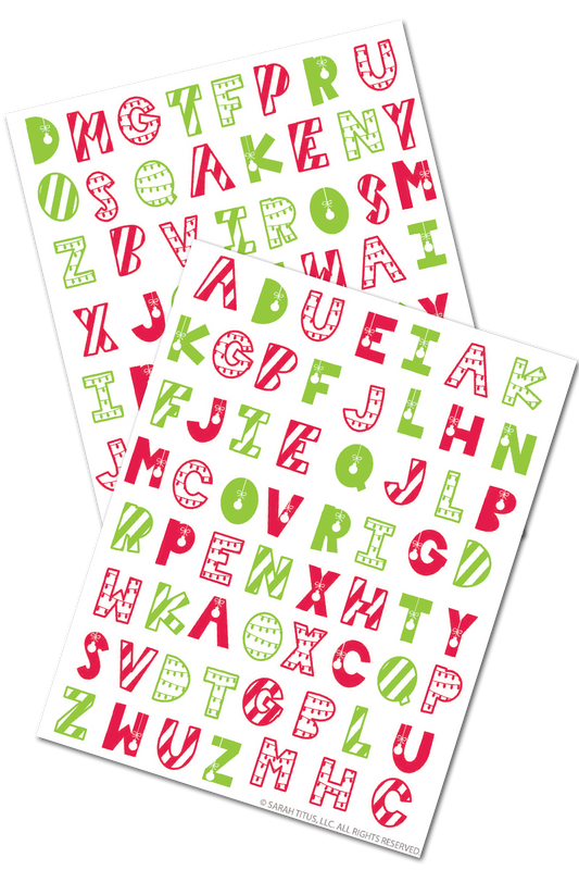 Christmas Letter Stickers
