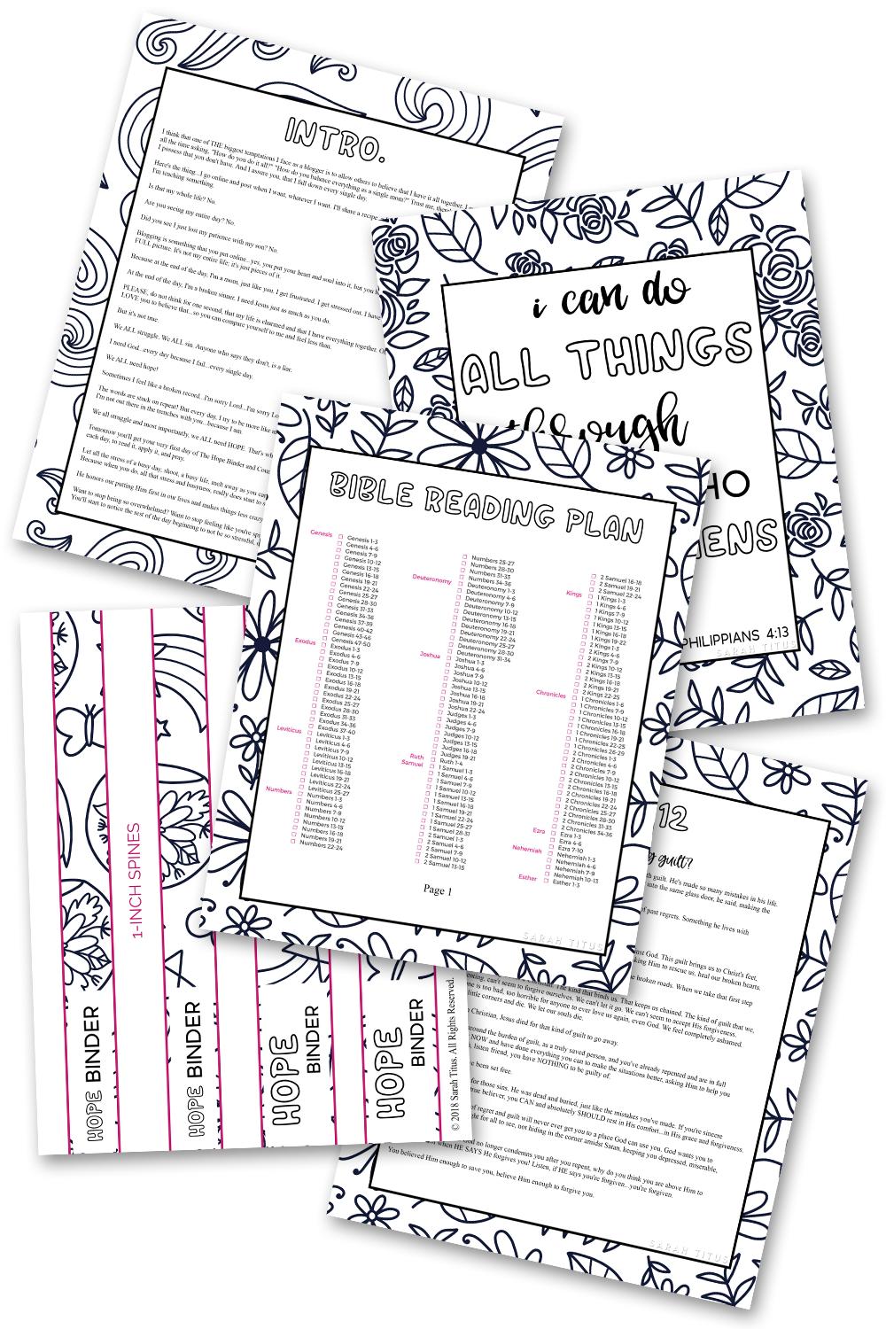 Coloring Hope Binder (31 Day Christian Devotional) 