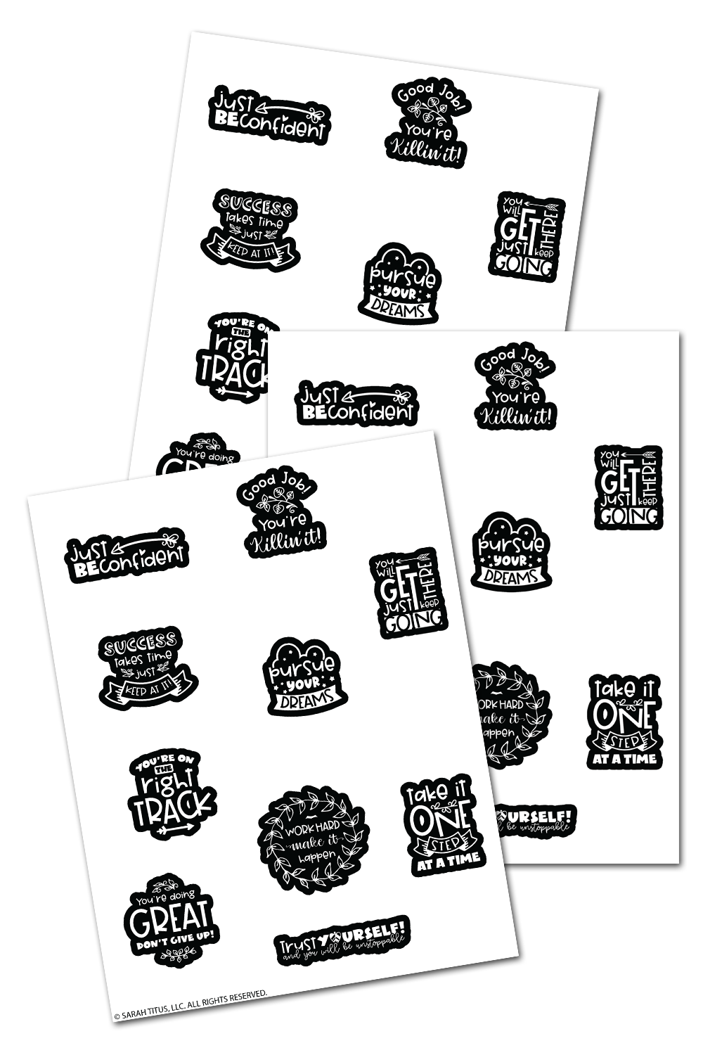 Encouraging Coloring Planner Stickers