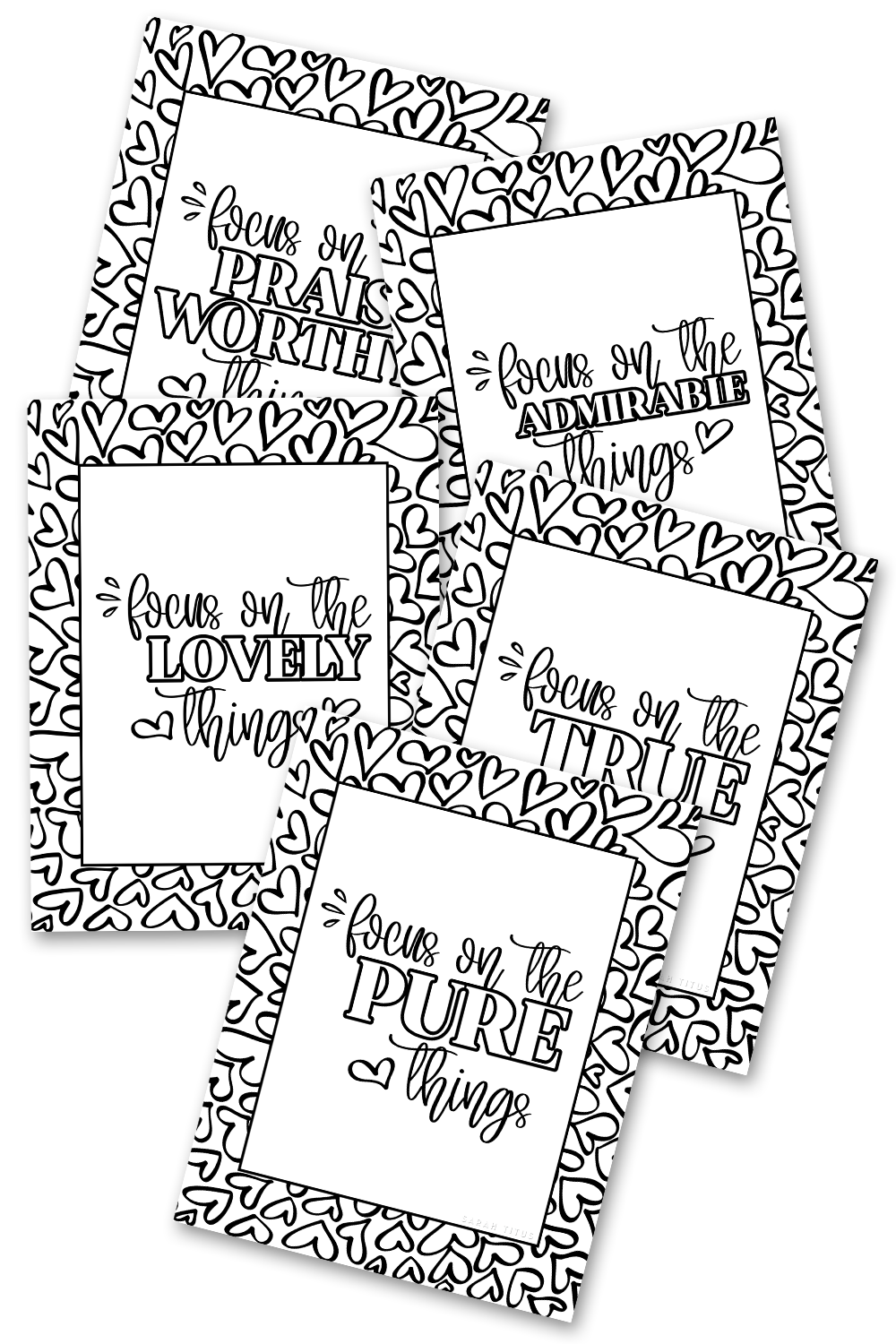 Focus on the Good Things Coloring Sheets