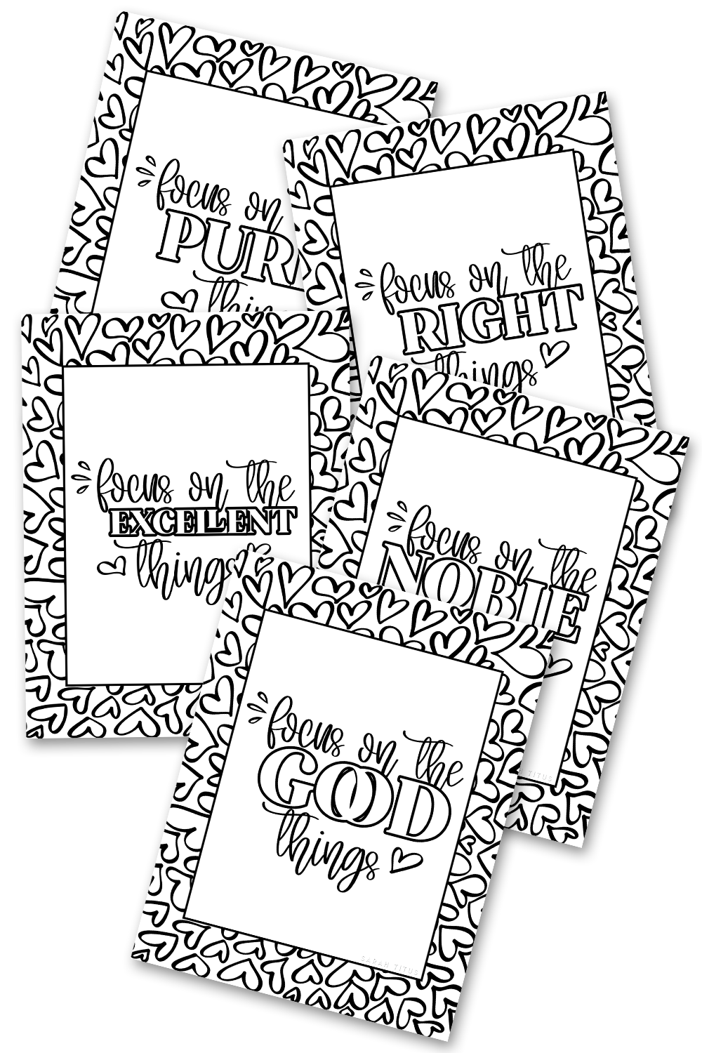 Focus on the Good Things Coloring Sheets