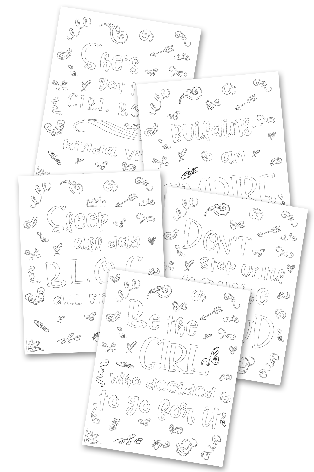 Girl Boss Coloring Sheets Pack