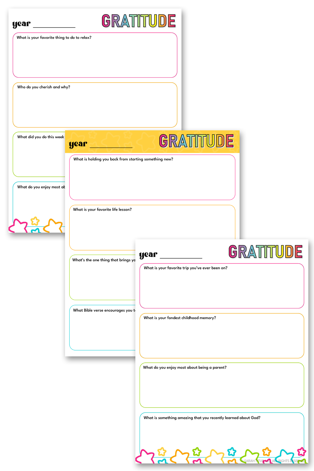 Gratitude Prompts Binder 