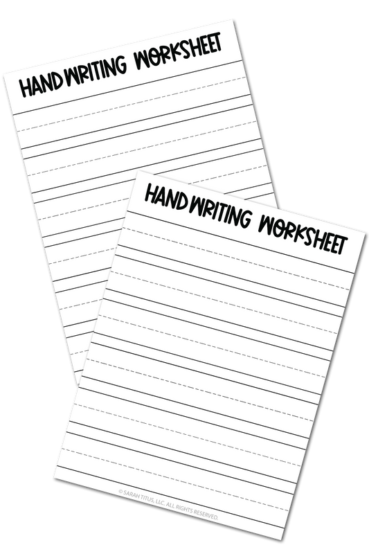 Handwriting Worksheet