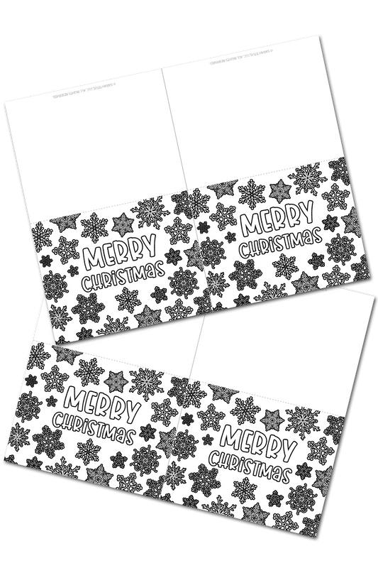 Merry Christmas Colorable Cards
