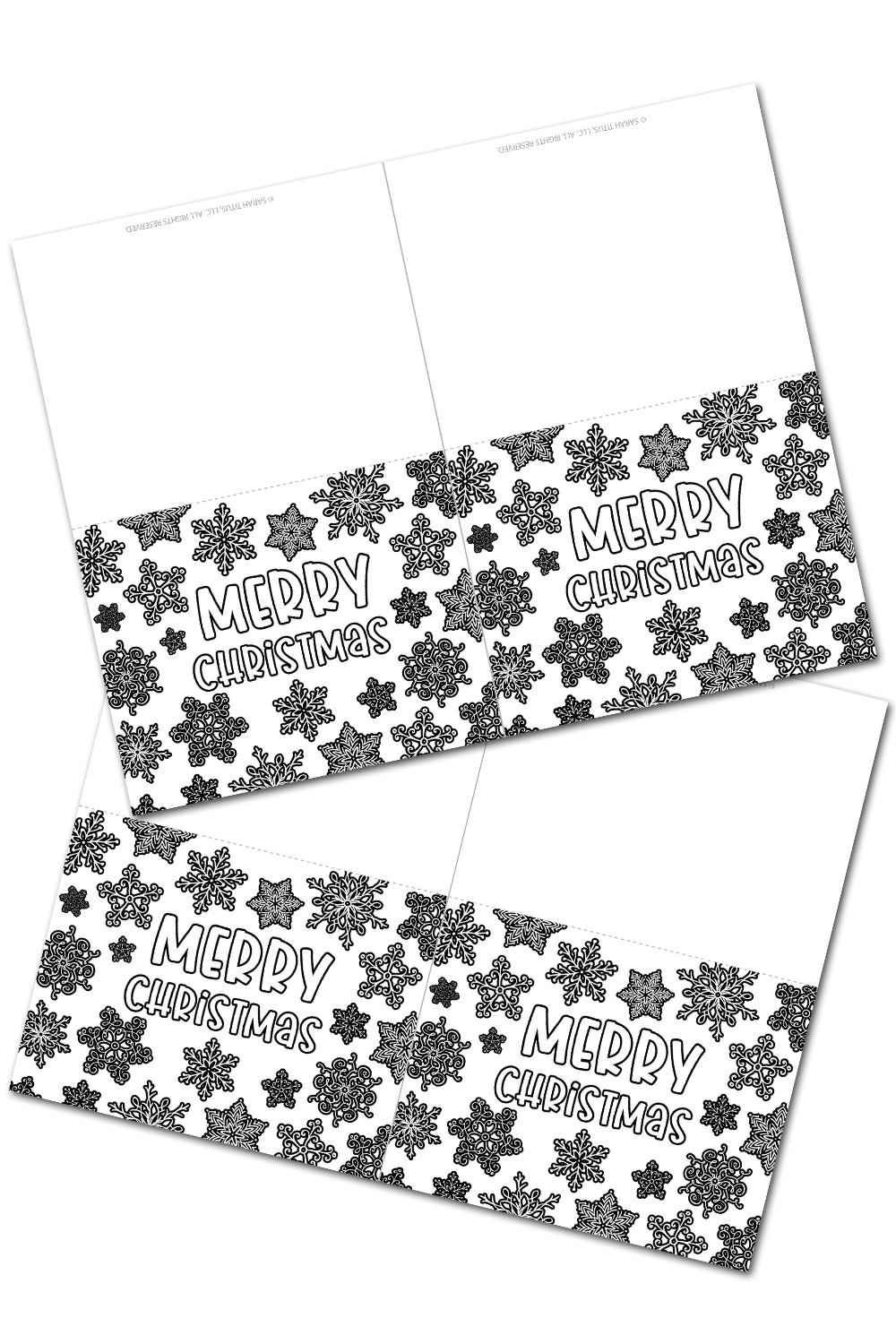 Merry Christmas Colorable Cards