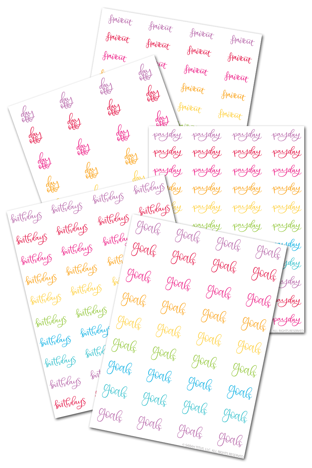Most Common Planner Words Stickers