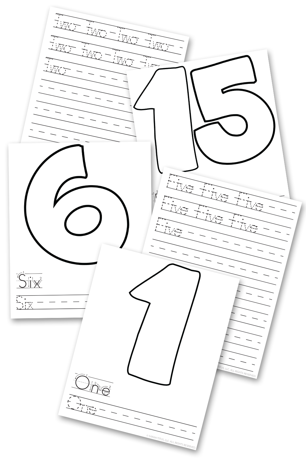 Numbers 1-20 Handwriting Practice Sheets