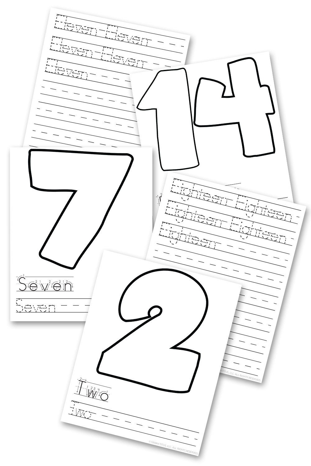 Numbers 1-20 Handwriting Practice Sheets
